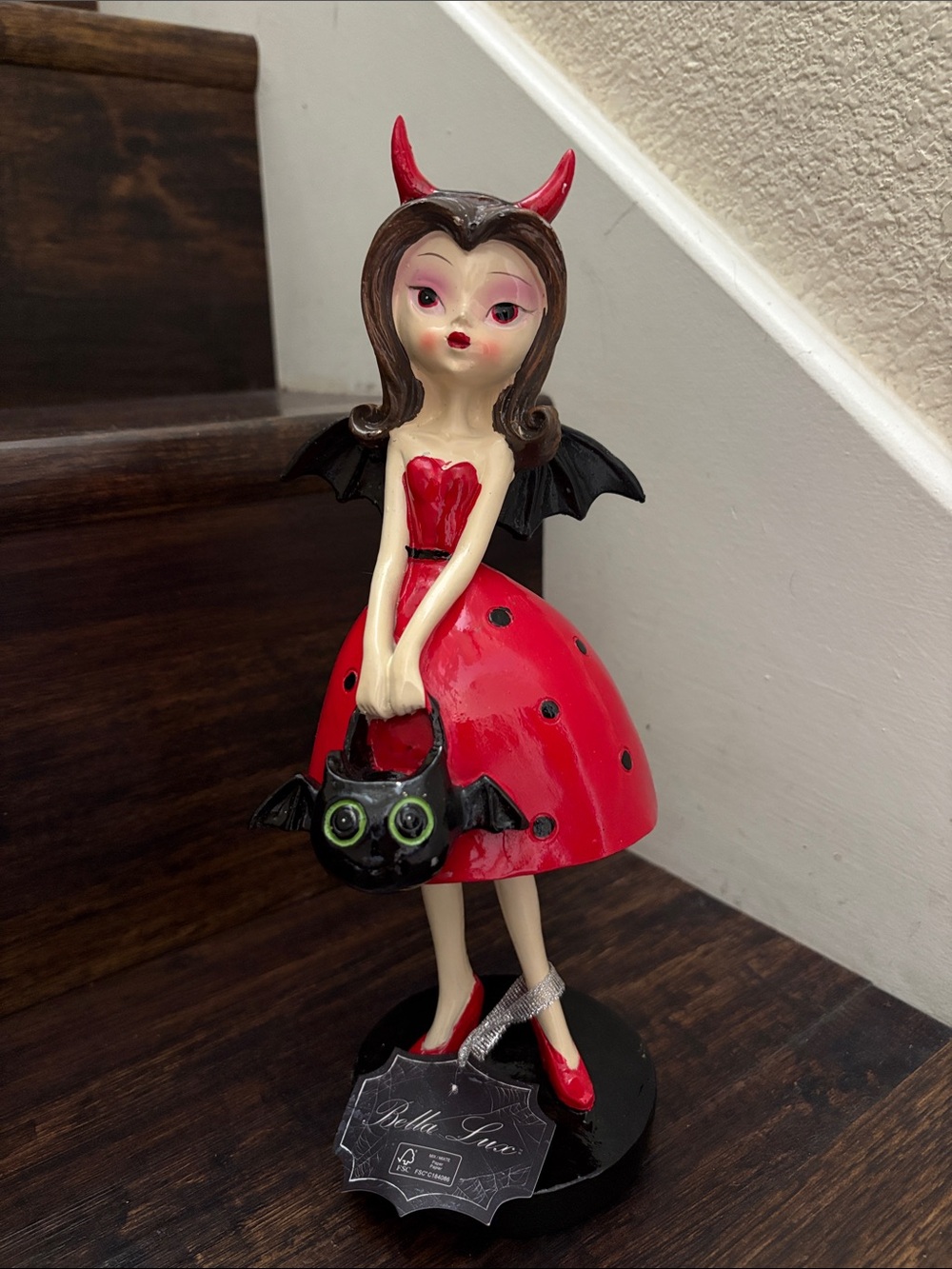 Bella Luxx Red & Black Devil Girl Figurine